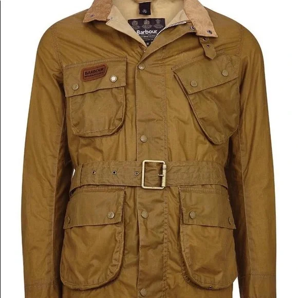 ❌SOLD❌ BARBOUR MWX1784SN31 Lightweight Sl International Waxed Cotton Sand Jacket - Picture 3 of 8